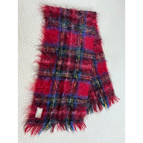 Andrew Stewart Mohair Wool Scarf Vintage Scotland 60's | Royal Stewart | 50L 12W - Picture 1 of 9